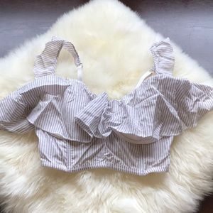 NWT Victoria’s Secret striped lines crop top bra!